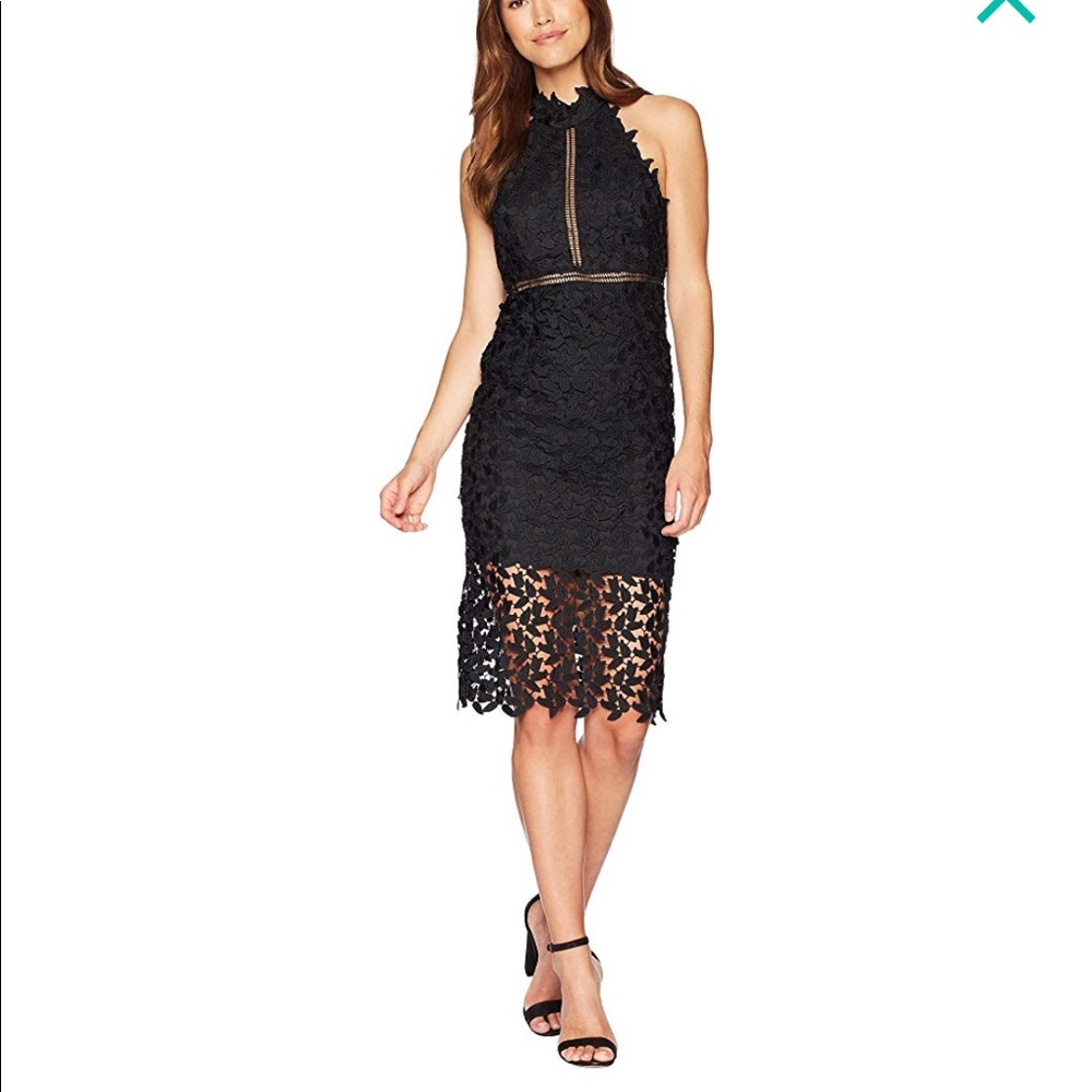 BARDOT Gemma Halter Lace Dress Wedding Guest